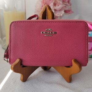 Coach Pebble Leather Zip Around Wallet